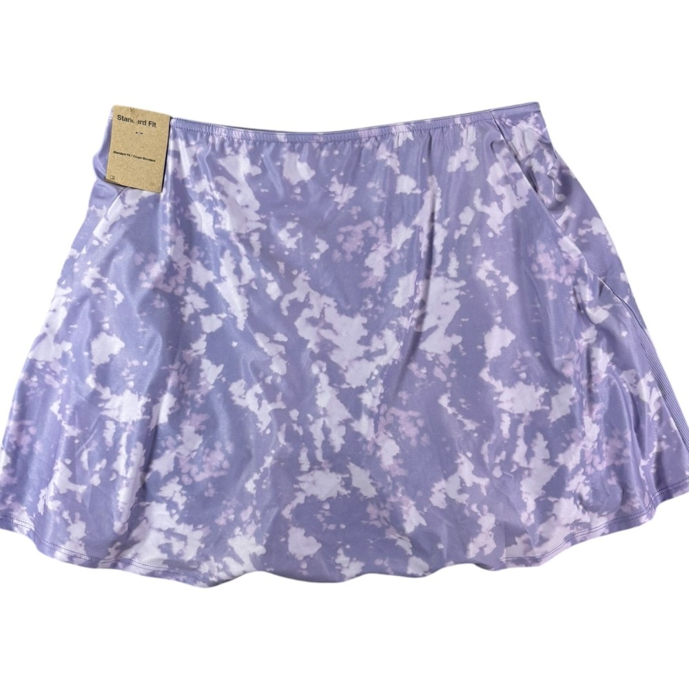 Nike Dri Fit Victory Tennis Skirt Women Small Purple Flouncy Print Sweat Wicking